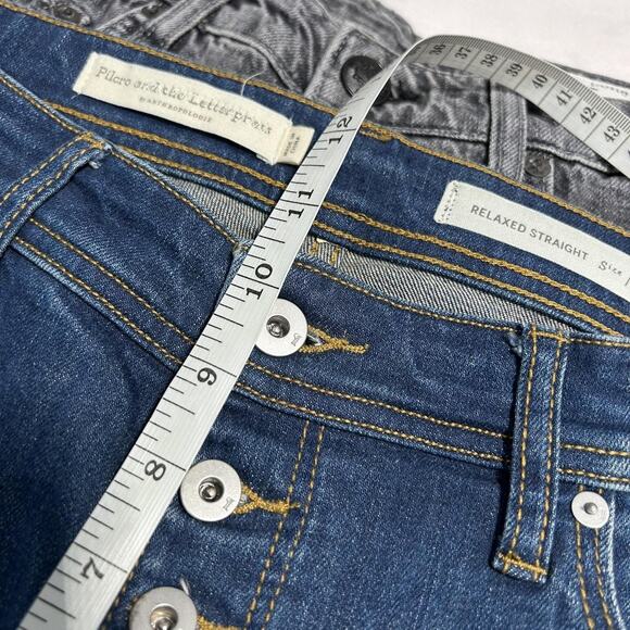 Anthropologie Pilcro Highrise Relaxed Straight Ankle Red Stripe Jean Women's 28 - Picture 6 of 11